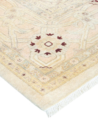 Traditional Mogul Ivory Wool Area Rug 9' 2" x 12' 2" - Solo Rugs