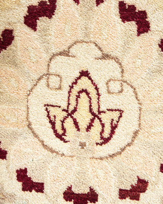 Traditional Mogul Ivory Wool Area Rug 9' 2" x 12' 2" - Solo Rugs