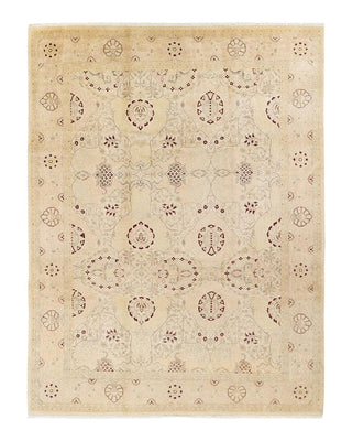 Traditional Mogul Ivory Wool Area Rug 9' 2" x 12' 2" - Solo Rugs