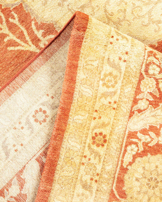 Traditional Mogul Orange Wool Area Rug 8' 4" x 10' 10" - Solo Rugs