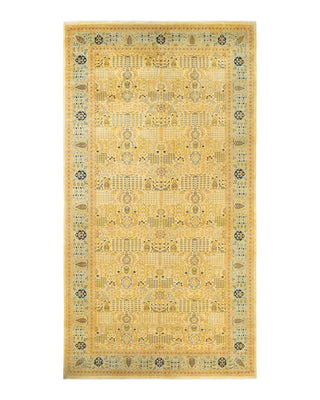 Traditional Mogul Ivory Wool Area Rug 8' 1" x 15' 5" - Solo Rugs