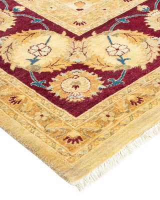 Traditional Mogul Yellow Wool Area Rug 8' 1" x 10' 7" - Solo Rugs
