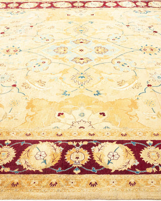 Traditional Mogul Yellow Wool Area Rug 8' 1" x 10' 7" - Solo Rugs
