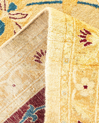 Traditional Mogul Yellow Wool Area Rug 8' 1" x 10' 7" - Solo Rugs
