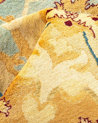 Traditional Mogul Yellow Wool Area Rug 8' 1" x 10' 7" - Solo Rugs