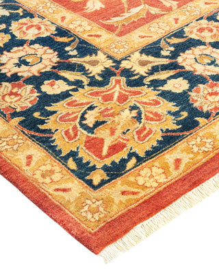 Traditional Mogul Orange Wool Area Rug 7' 10" x 9' 10" - Solo Rugs