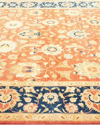Traditional Mogul Orange Wool Area Rug 7' 10" x 9' 10" - Solo Rugs