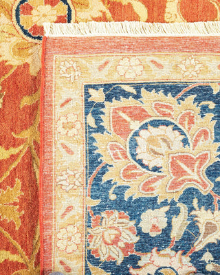 Traditional Mogul Orange Wool Area Rug 7' 10" x 9' 10" - Solo Rugs