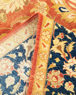 Traditional Mogul Orange Wool Area Rug 7' 10" x 9' 10" - Solo Rugs
