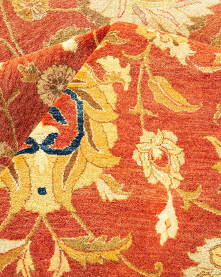 Traditional Mogul Orange Wool Area Rug 7' 10" x 9' 10" - Solo Rugs