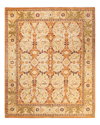 Traditional Mogul Brown Wool Area Rug 8' 2" x 9' 10" - Solo Rugs
