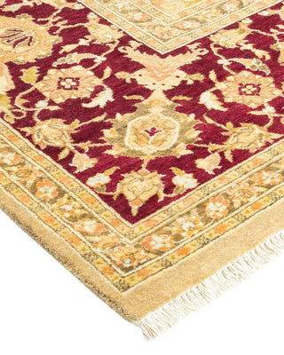 Traditional Mogul Yellow Wool Area Rug 8' 2" x 10' 1" - Solo Rugs