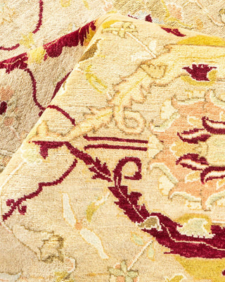 Traditional Mogul Yellow Wool Area Rug 8' 2" x 10' 1" - Solo Rugs