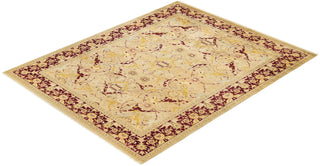 Traditional Mogul Yellow Wool Area Rug 8' 2" x 10' 1" - Solo Rugs