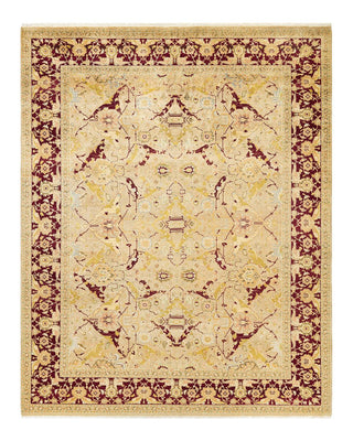 Traditional Mogul Yellow Wool Area Rug 8' 2" x 10' 1" - Solo Rugs