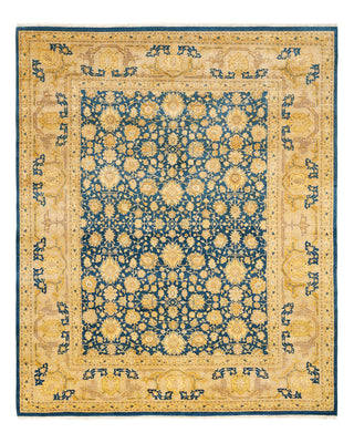 Traditional Mogul Blue Wool Area Rug 8' 3" x 10' 3" - Solo Rugs