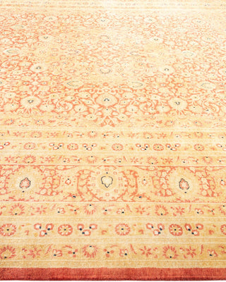 Traditional Mogul Orange Wool Area Rug 8' 3" x 10' 3" - Solo Rugs