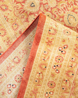 Traditional Mogul Orange Wool Area Rug 8' 3" x 10' 3" - Solo Rugs