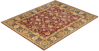 Traditional Mogul Red Wool Area Rug 8' 1" x 10' 3" - Solo Rugs