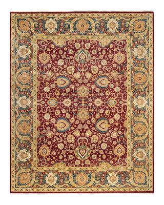 Traditional Mogul Red Wool Area Rug 8' 1" x 10' 3" - Solo Rugs