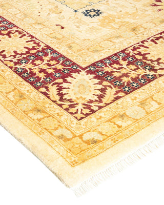 Traditional Mogul Ivory Wool Area Rug 8' 3" x 10' 4" - Solo Rugs