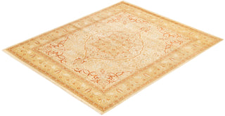 Traditional Mogul Ivory Wool Area Rug 8' 3" x 9' 10" - Solo Rugs