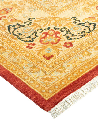 Traditional Mogul Orange Wool Area Rug 8' 2" x 10' 10" - Solo Rugs