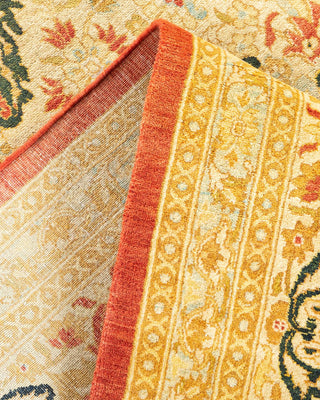 Traditional Mogul Orange Wool Area Rug 8' 2" x 10' 10" - Solo Rugs