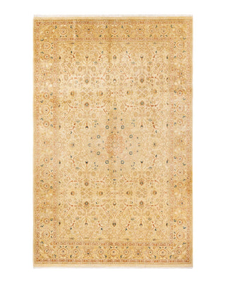 Traditional Mogul Ivory Wool Area Rug 6' 0" x 9' 5" - Solo Rugs