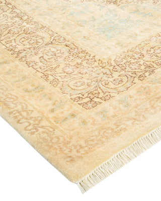 Traditional Mogul Ivory Wool Area Rug 6' 2" x 9' 2" - Solo Rugs