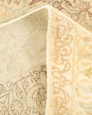 Traditional Mogul Ivory Wool Area Rug 6' 2" x 9' 2" - Solo Rugs