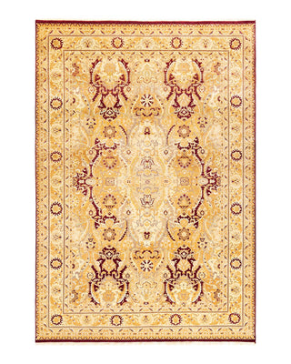 Traditional Mogul Red Wool Area Rug 6' 2" x 8' 10" - Solo Rugs