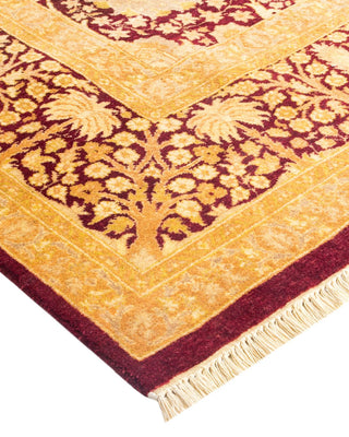 Traditional Mogul Red Wool Area Rug 5' 10" x 9' 4" - Solo Rugs