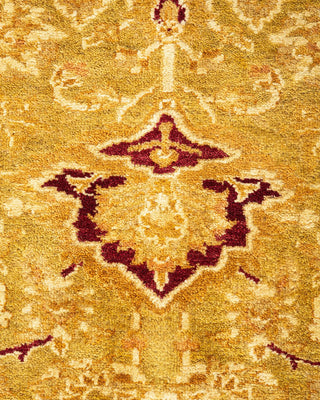 Traditional Mogul Green Wool Area Rug 6' 1" x 8' 9" - Solo Rugs
