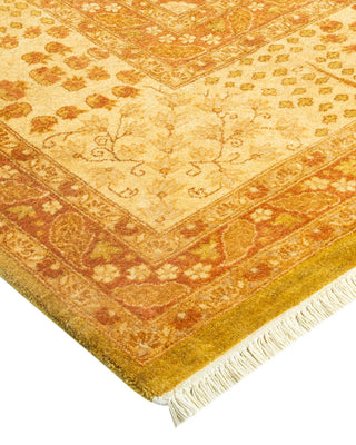 Traditional Mogul Green Wool Area Rug 6' 1" x 9' 4" - Solo Rugs