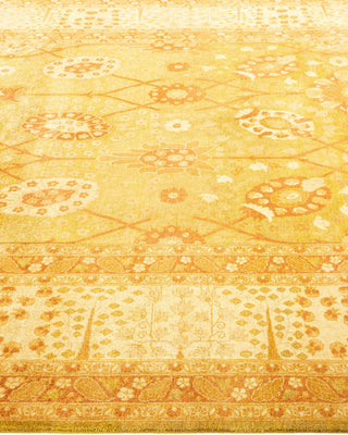 Traditional Mogul Green Wool Area Rug 6' 1" x 9' 4" - Solo Rugs