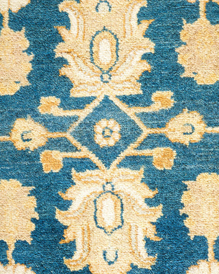 Traditional Mogul Blue Wool Area Rug 6' 4" x 9' 1" - Solo Rugs