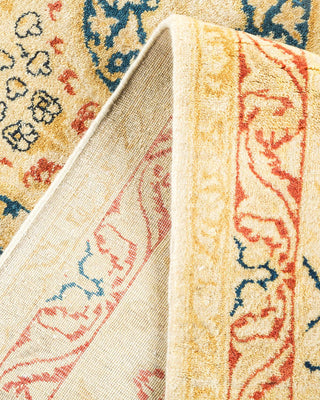 Traditional Mogul Yellow Wool Area Rug 6' 2" x 9' 1" - Solo Rugs