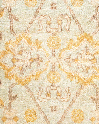 Traditional Mogul Light Blue Wool Area Rug 6' 4" x 9' 0" - Solo Rugs