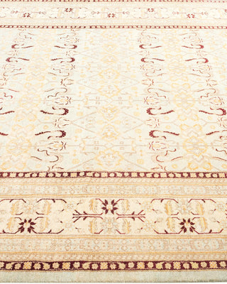 Traditional Mogul Light Blue Wool Area Rug 6' 4" x 9' 0" - Solo Rugs