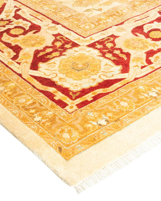 Traditional Mogul Ivory Wool Area Rug 10' 1" x 14' 6" - Solo Rugs