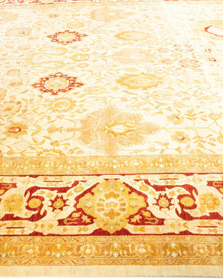 Traditional Mogul Ivory Wool Area Rug 10' 1" x 14' 6" - Solo Rugs