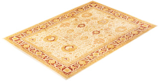 Traditional Mogul Ivory Wool Area Rug 10' 1" x 14' 6" - Solo Rugs