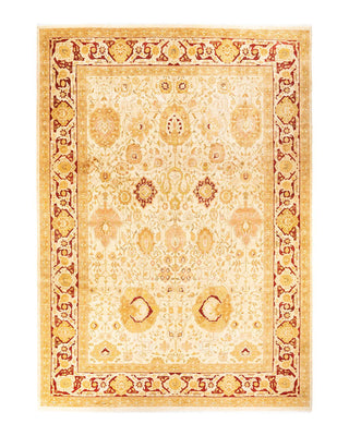 Traditional Mogul Ivory Wool Area Rug 10' 1" x 14' 6" - Solo Rugs
