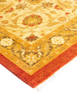 Traditional Mogul Orange Wool Area Rug 10' 4" x 13' 10" - Solo Rugs