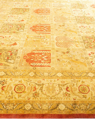 Traditional Mogul Orange Wool Area Rug 10' 4" x 13' 10" - Solo Rugs