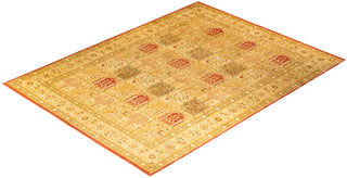 Traditional Mogul Orange Wool Area Rug 10' 4" x 13' 10" - Solo Rugs