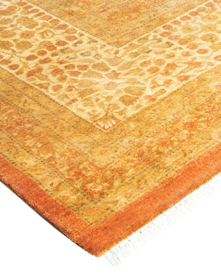 Traditional Mogul Orange Wool Area Rug 9' 2" x 12' 6" - Solo Rugs