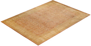 Traditional Mogul Orange Wool Area Rug 9' 2" x 12' 6" - Solo Rugs