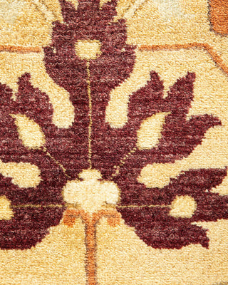 Traditional Mogul Yellow Wool Area Rug 9' 3" x 11' 8" - Solo Rugs